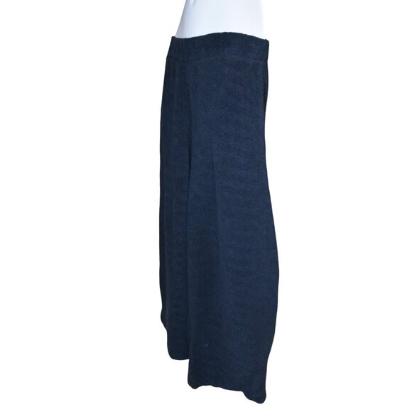 Free People Beach Bloomer Cropped Wide Leg Pants in Terry Cotton Navy Sz S - Picture 2 of 9